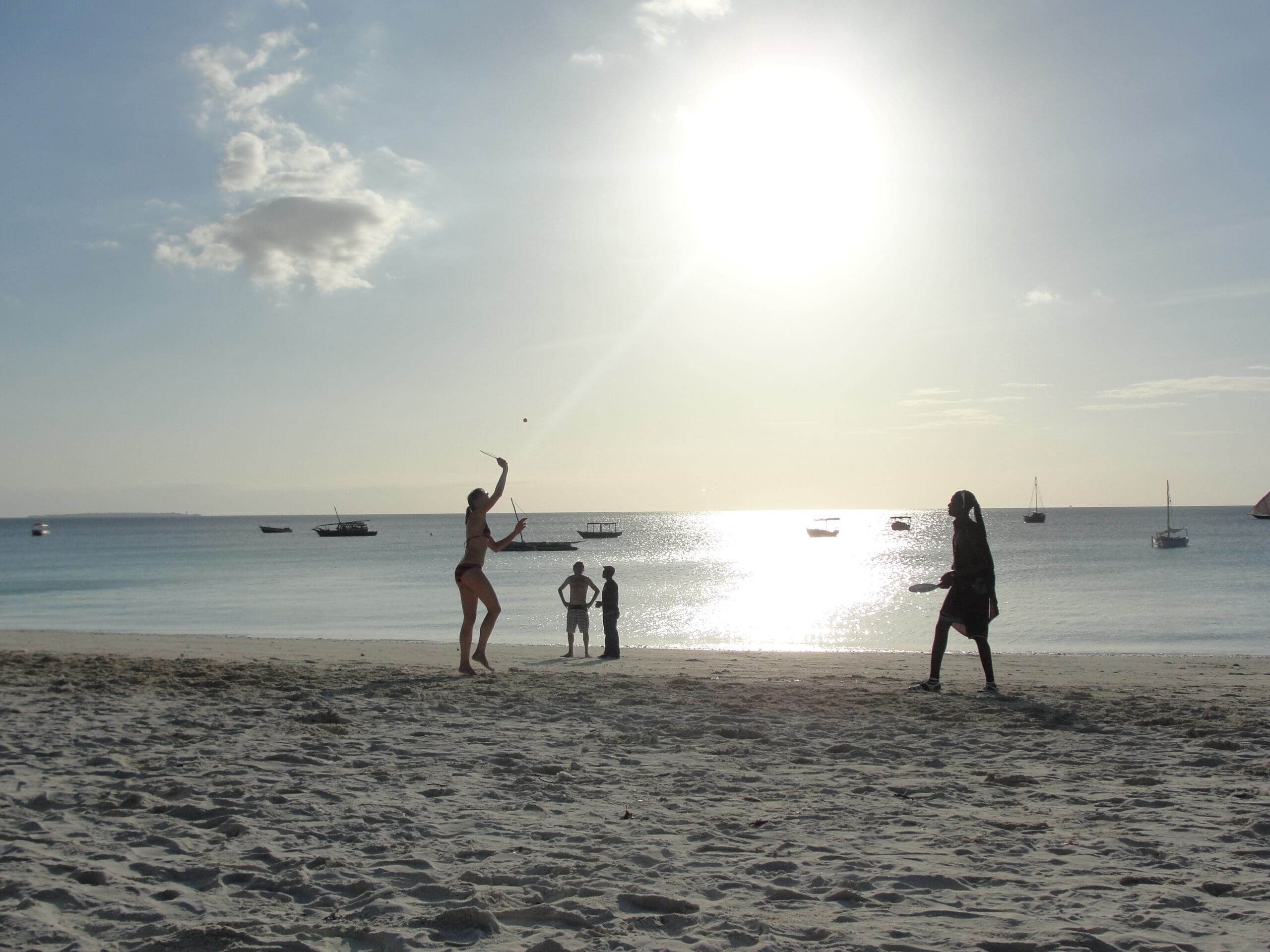Beachbal With Masaai Zanzibar