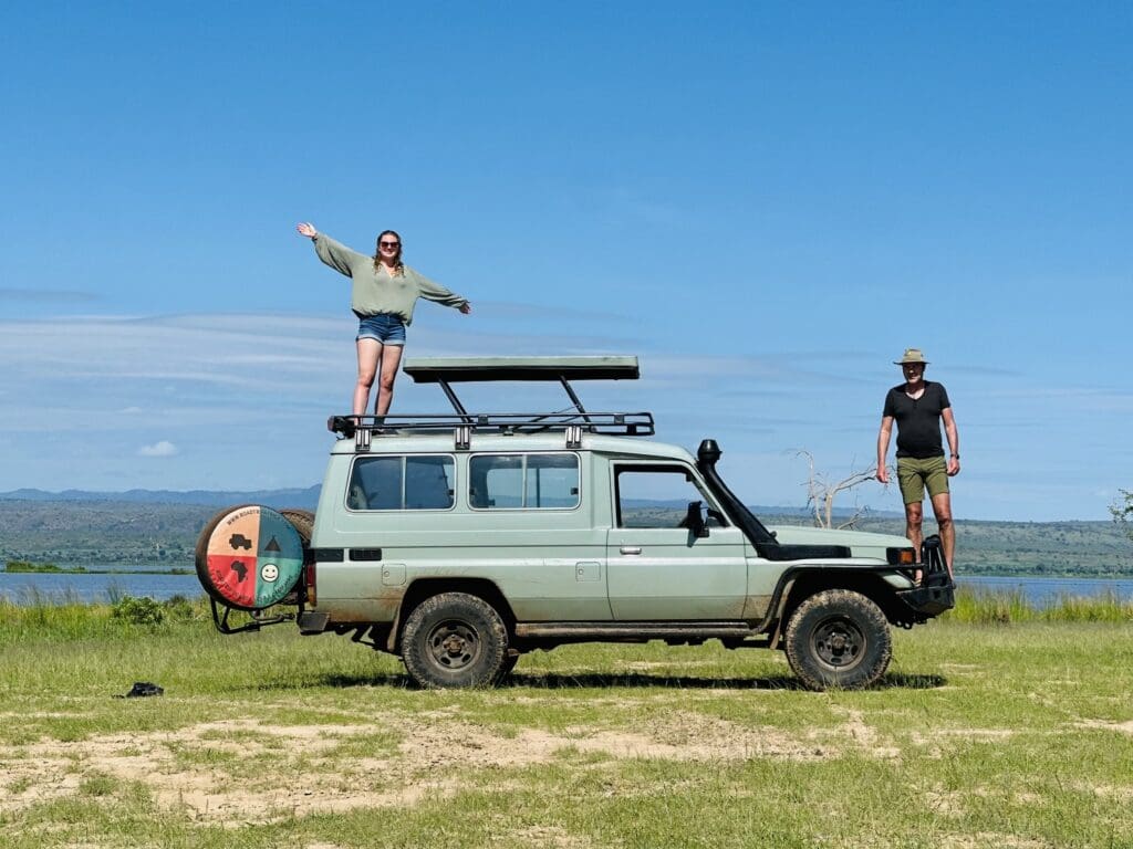 Father Daughter On Landcruiser In Murchison